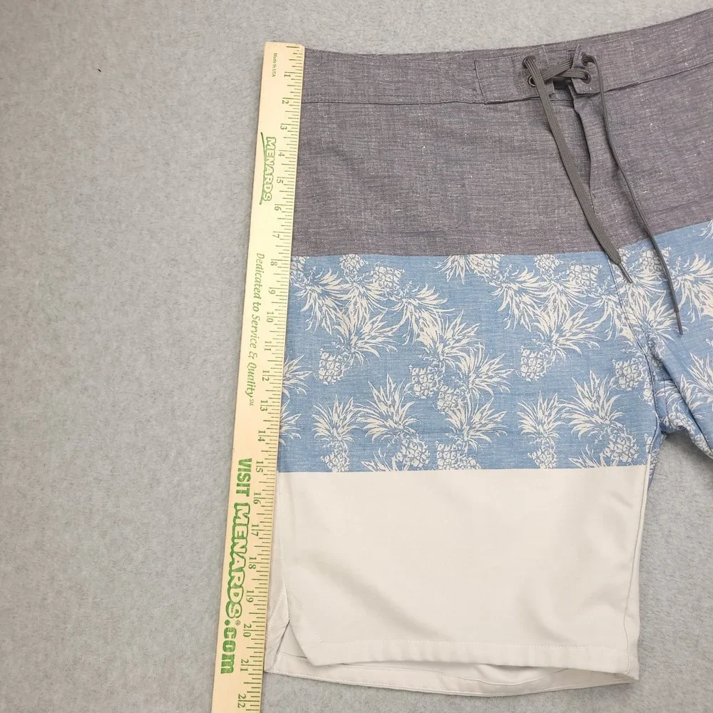 Travis Mathew Mens Size 42‎  Board Shorts Swim Trunks Blue White Gray